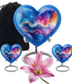 Heart-shaped 10-inch abstract urn for ashes