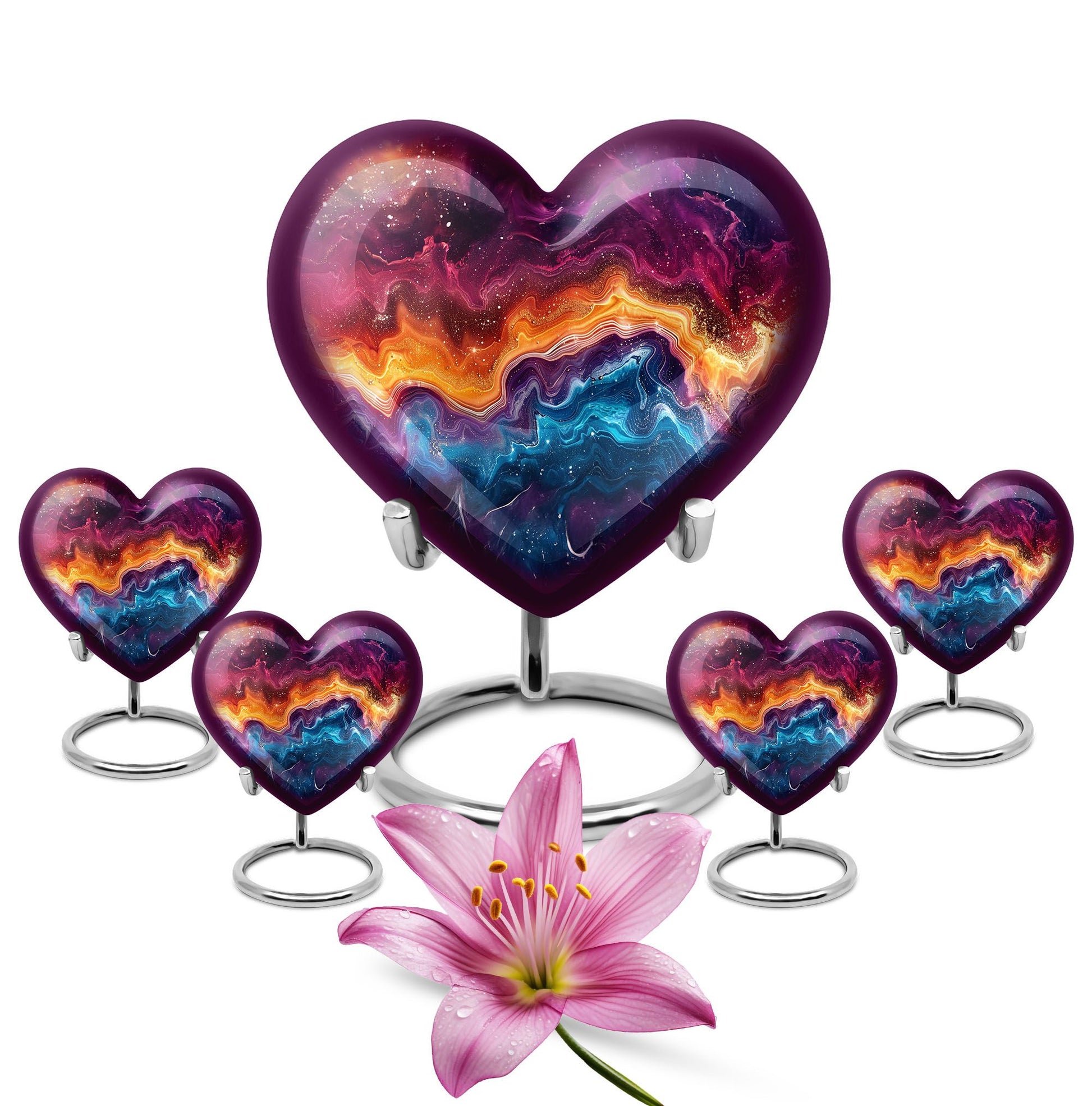heart-shaped abstract urn for cremation ashes