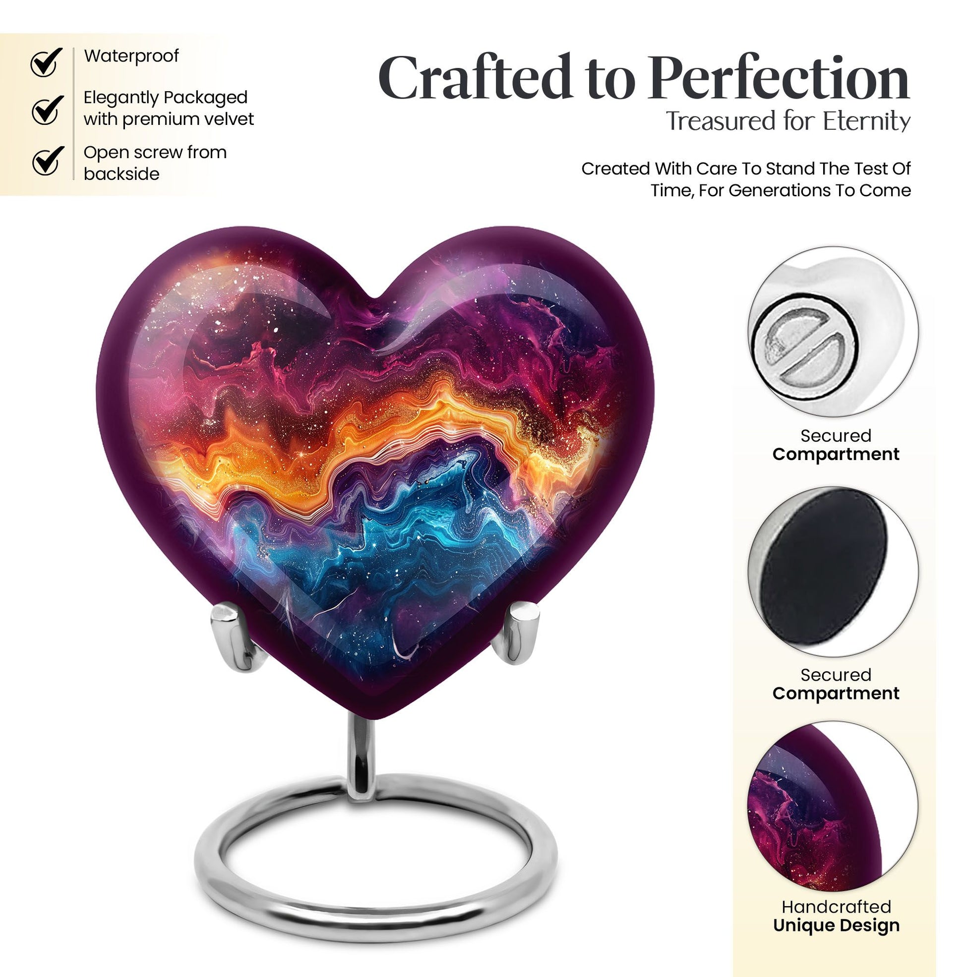 heart-shaped abstract urn for cremation ashes