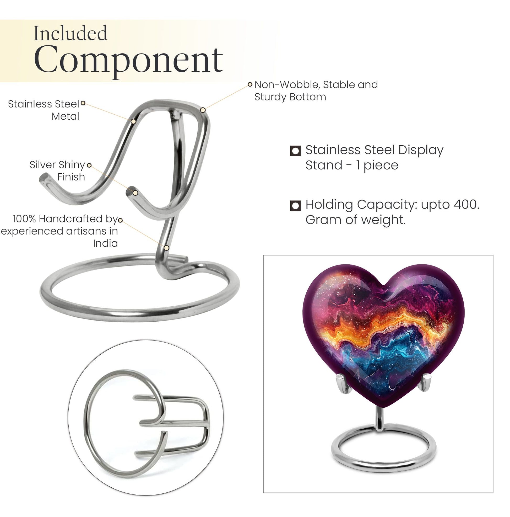 heart-shaped abstract urn for cremation ashes