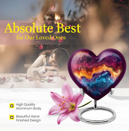 heart-shaped abstract urn for cremation ashes