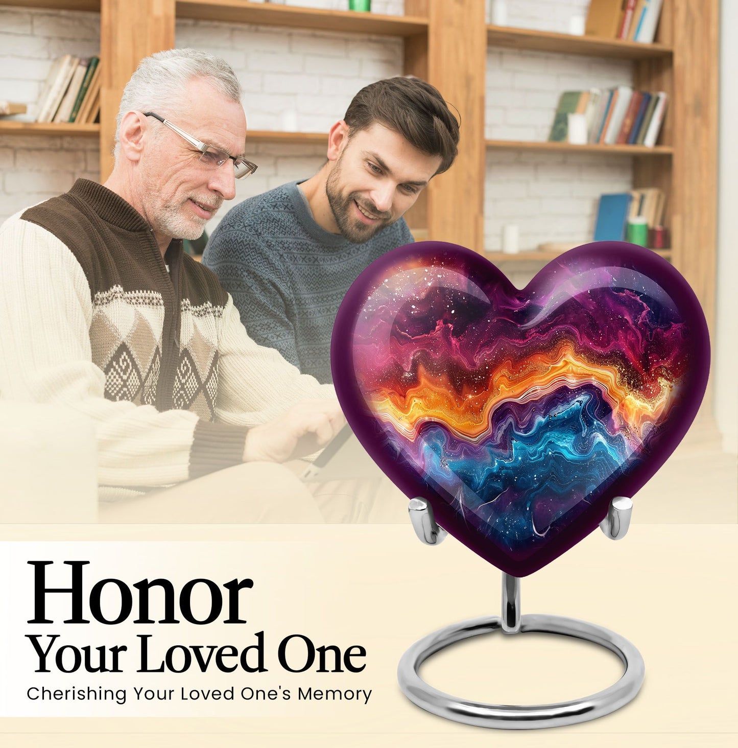 heart-shaped abstract urn for cremation ashes