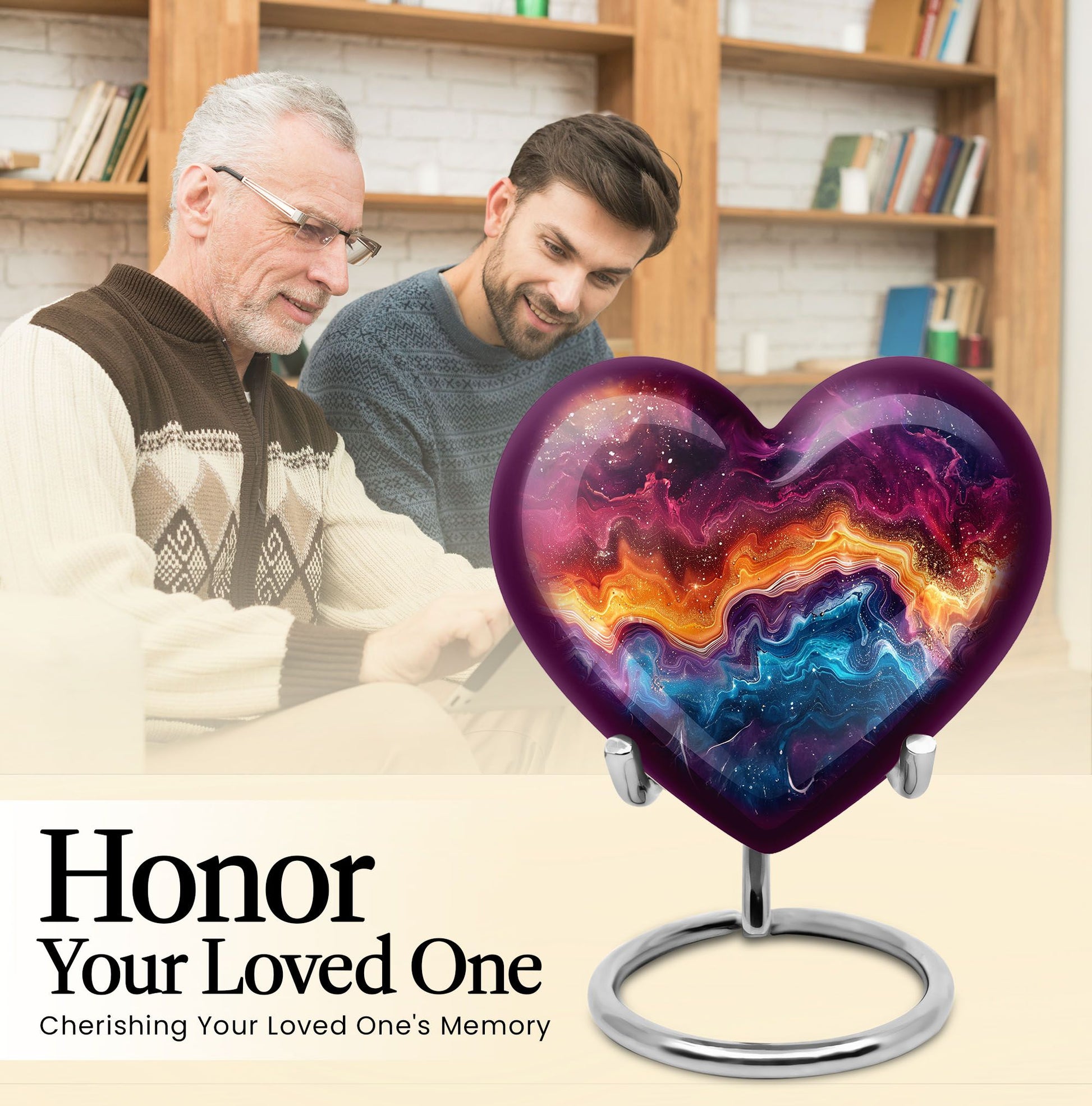 heart-shaped abstract urn for cremation ashes