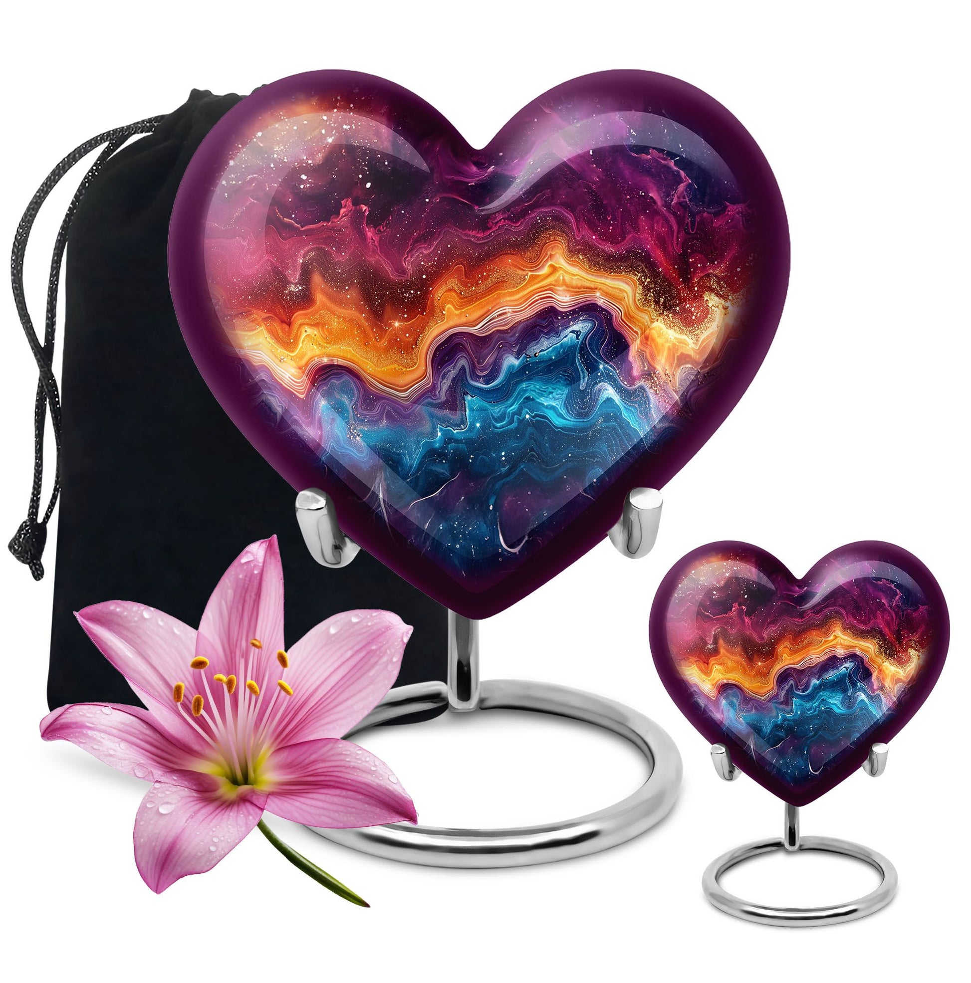 heart-shaped abstract urn for cremation ashes