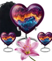 heart-shaped abstract urn for cremation ashes