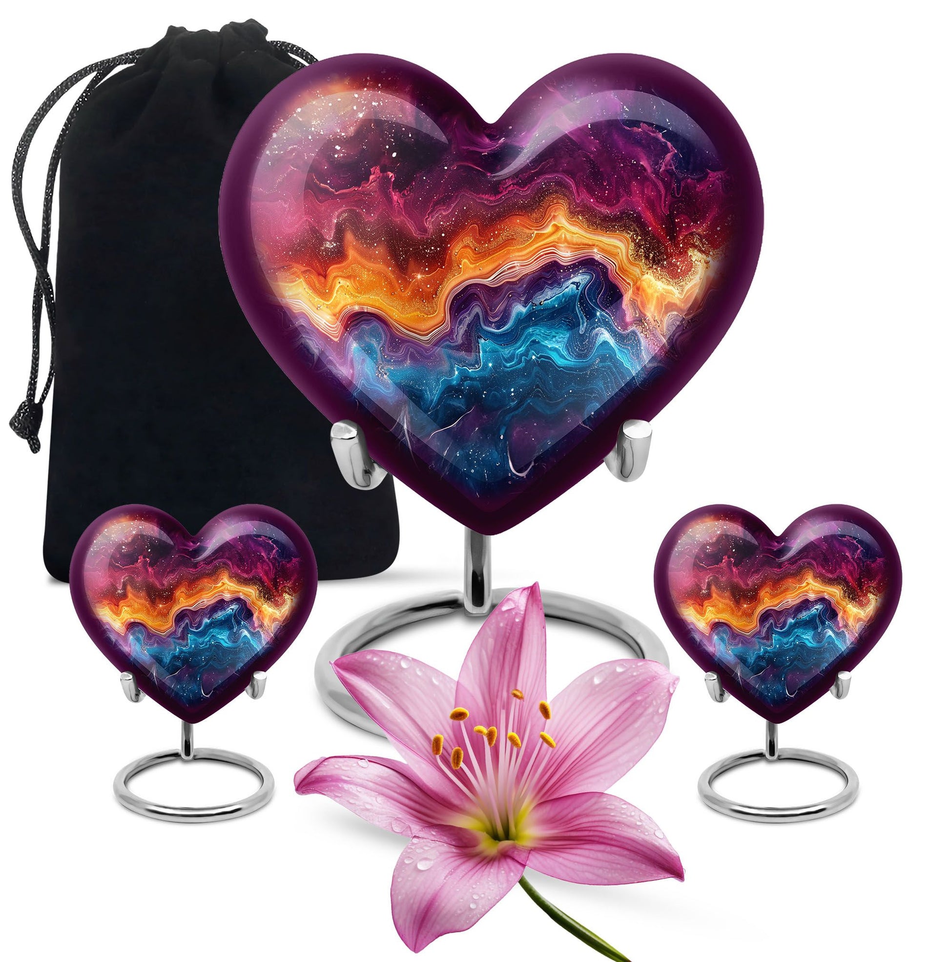 heart-shaped abstract urn for cremation ashes