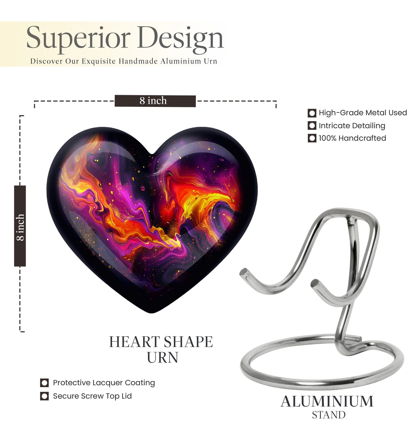 Abstract Heart Shaped Urn