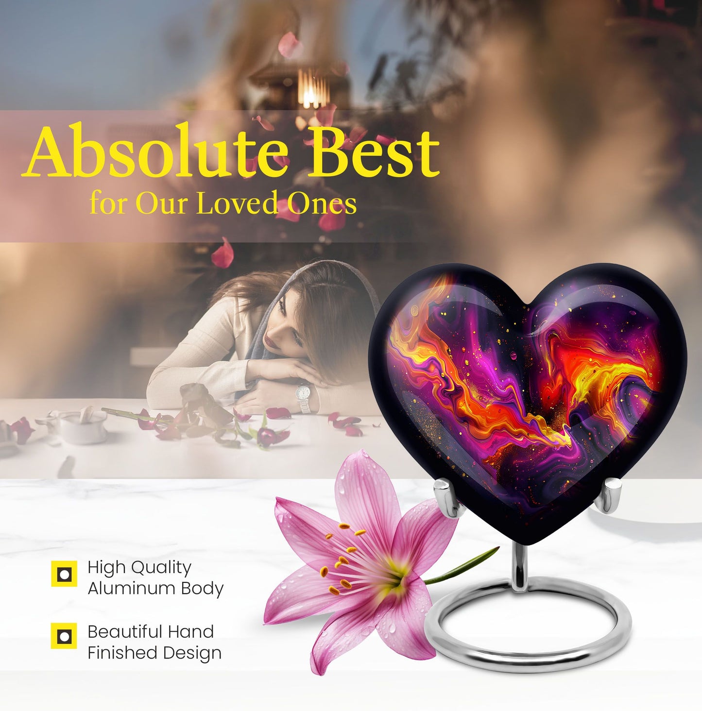 Abstract Heart Shaped Urn
