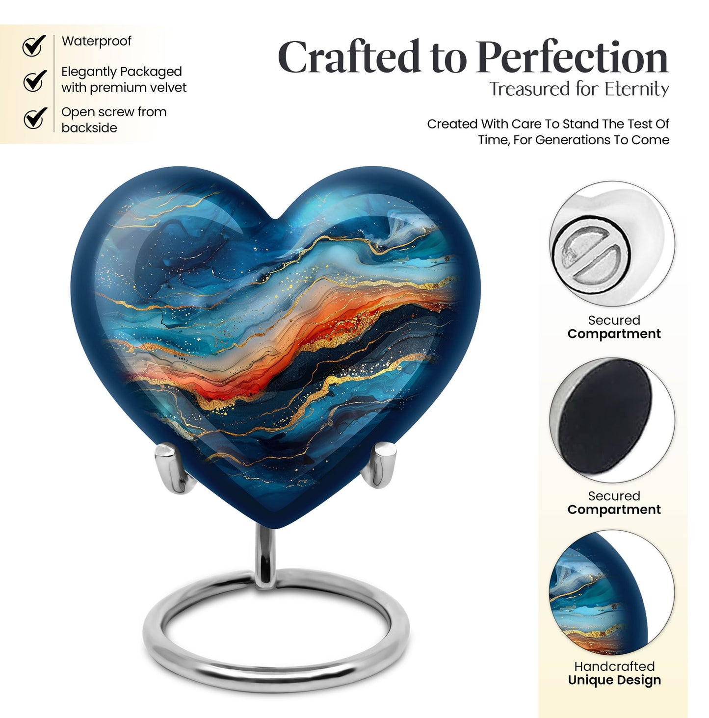 abstract heart urn for ashes