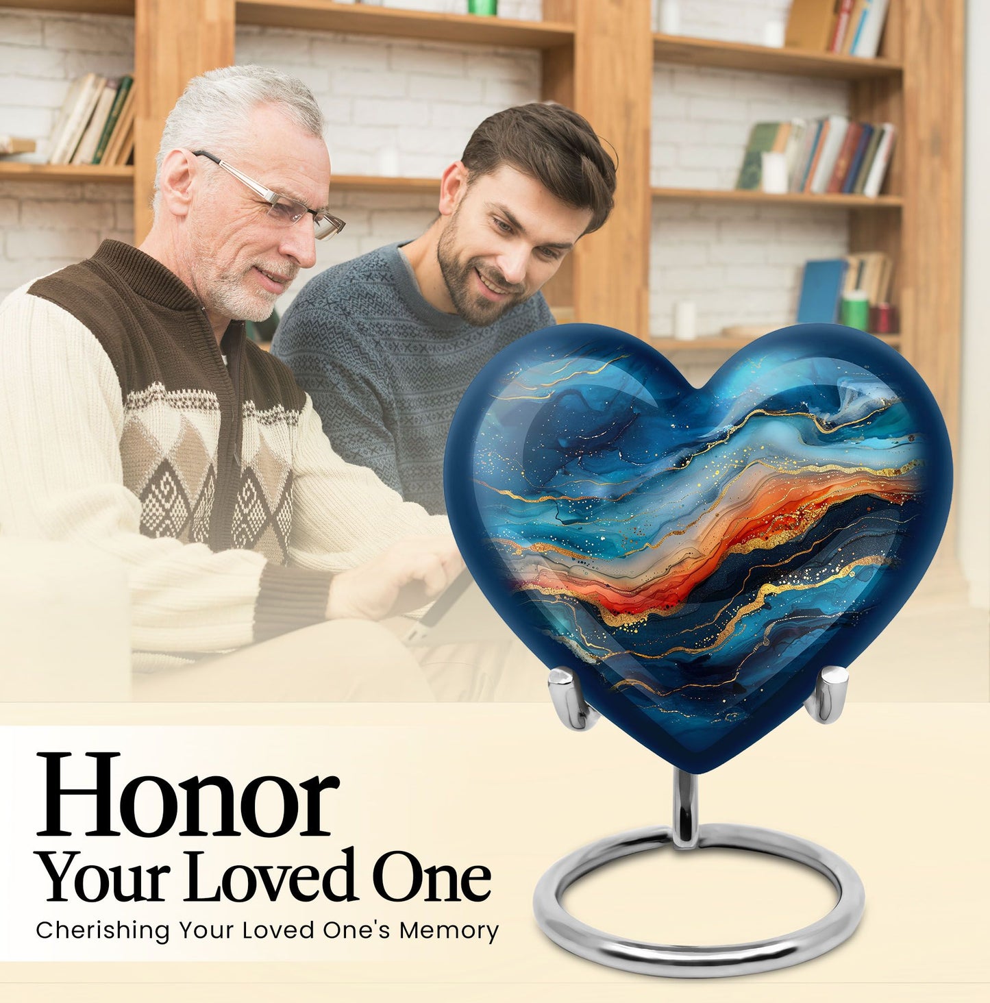 abstract heart urn for ashes