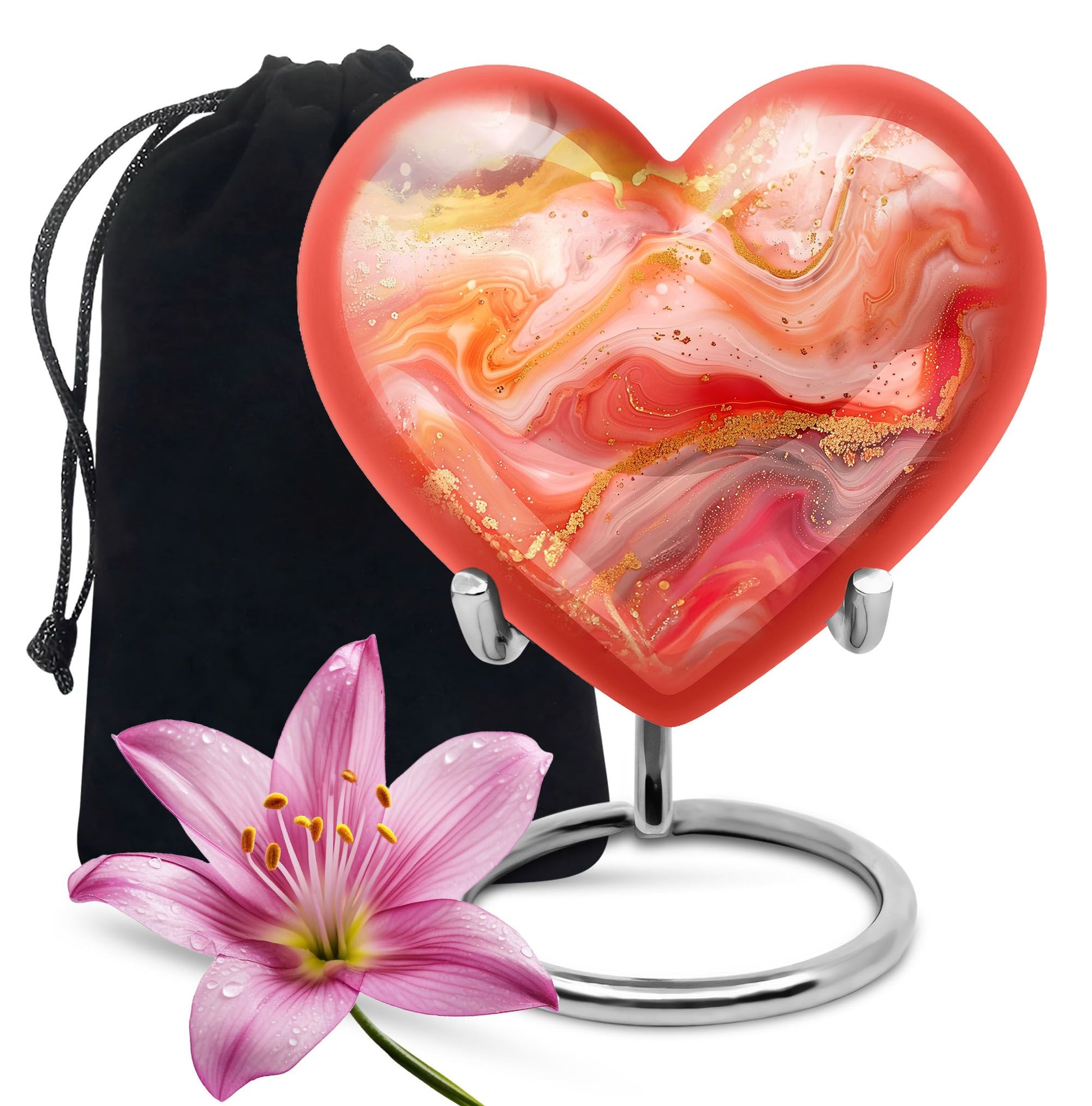 Abstract Heart Urn for adult female ashes