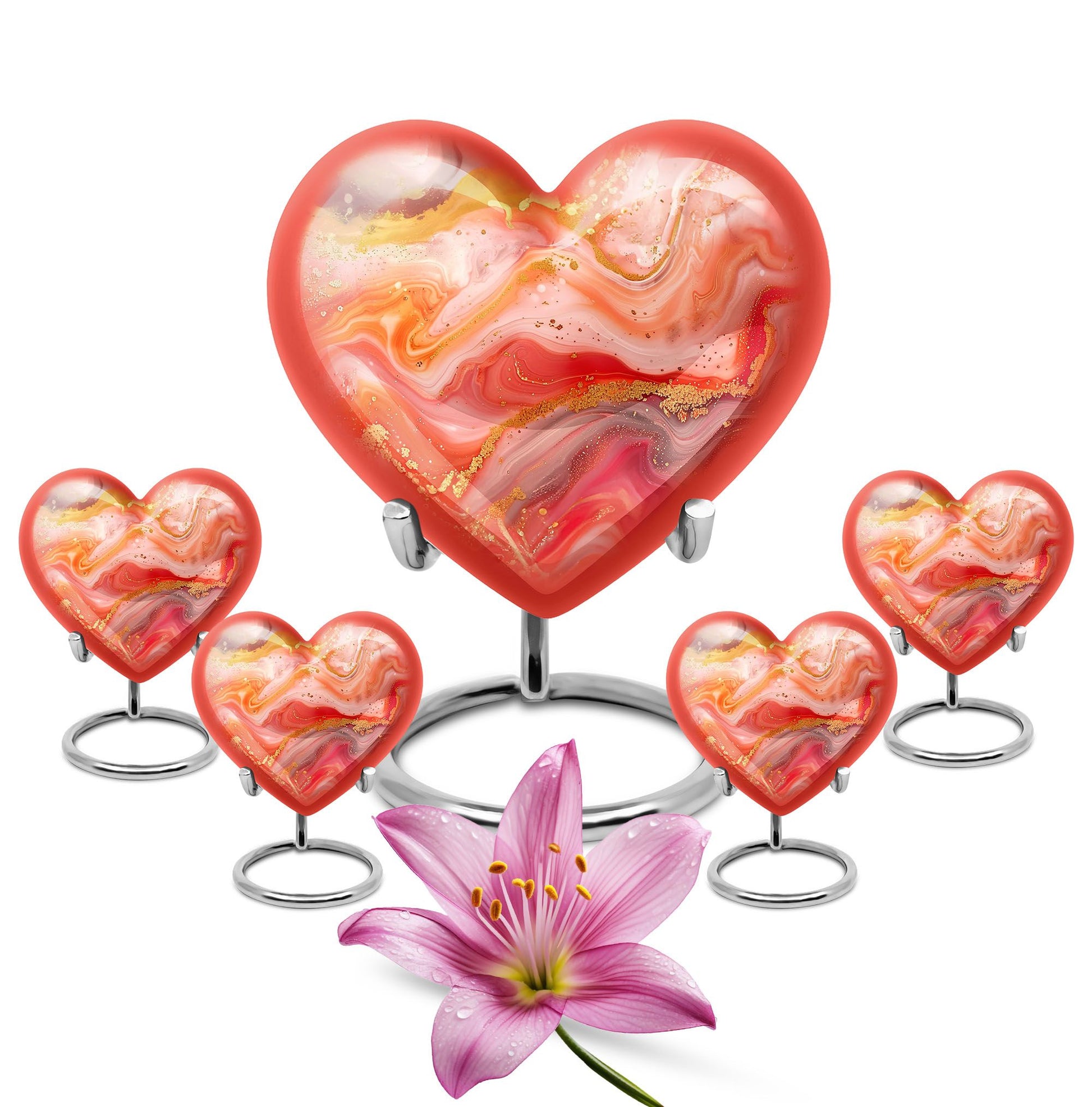 Abstract Heart Urn for adult female ashes