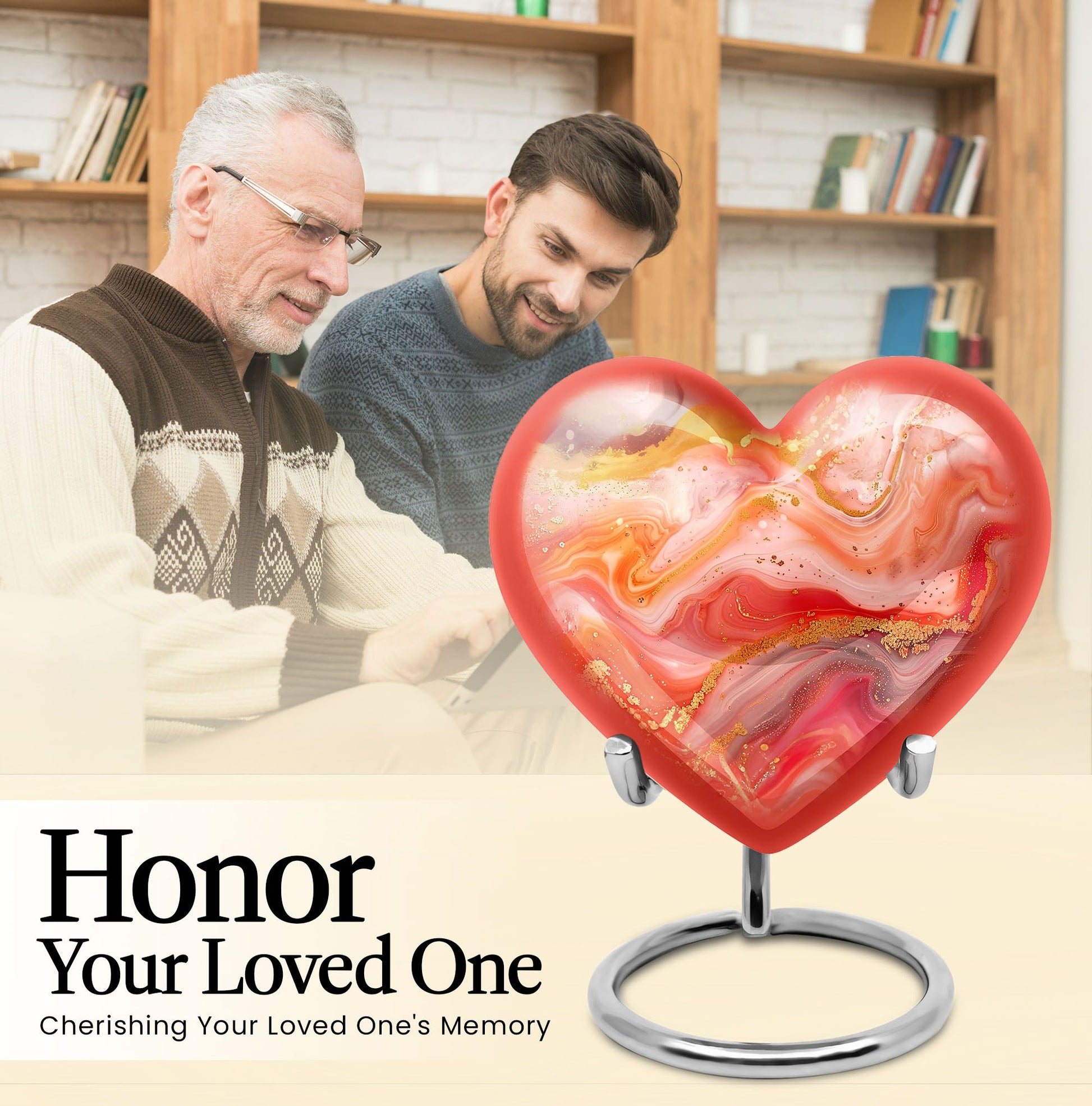 Abstract Heart Urn for adult female ashes