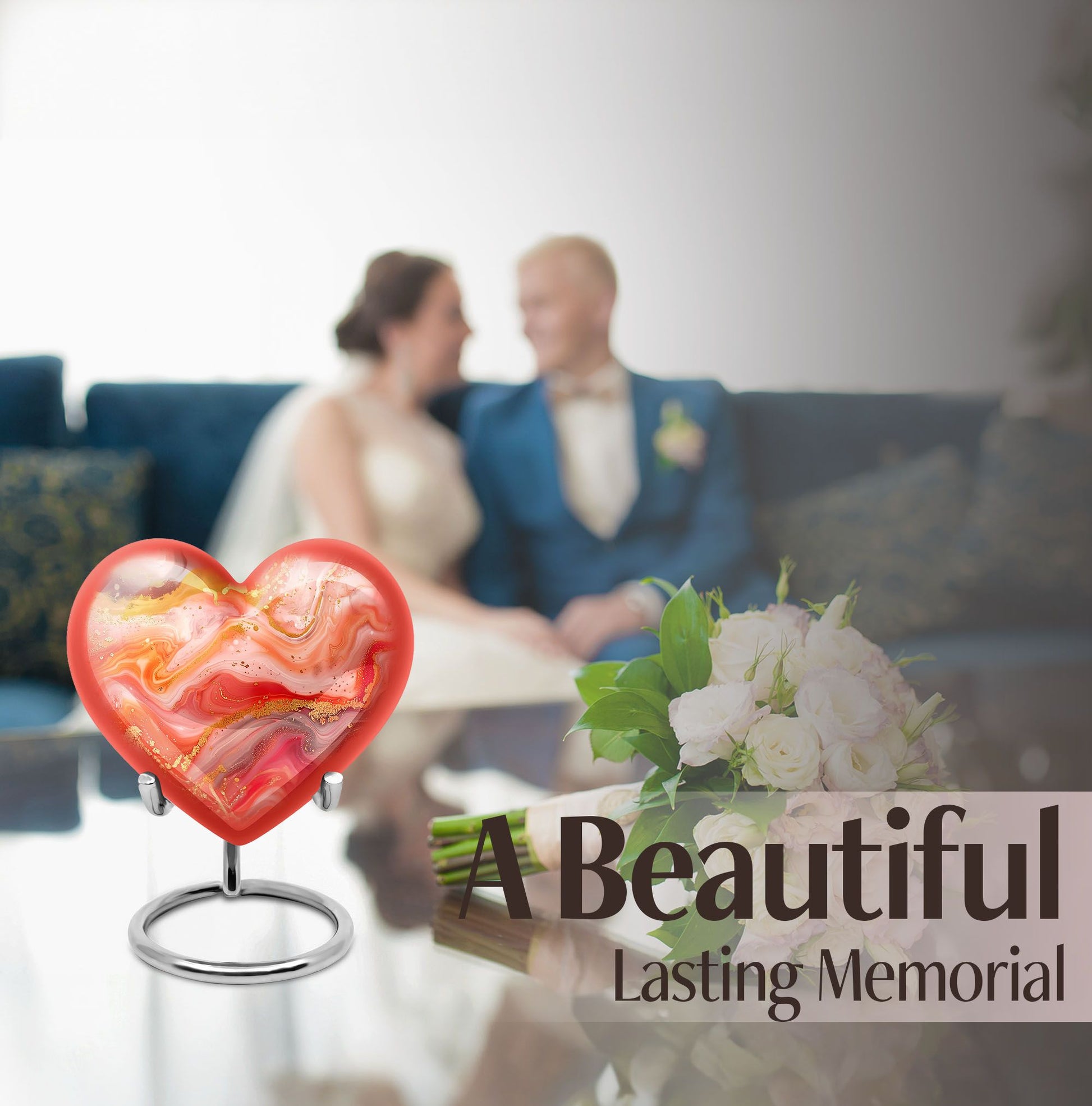 Abstract Heart Urn for adult female ashes