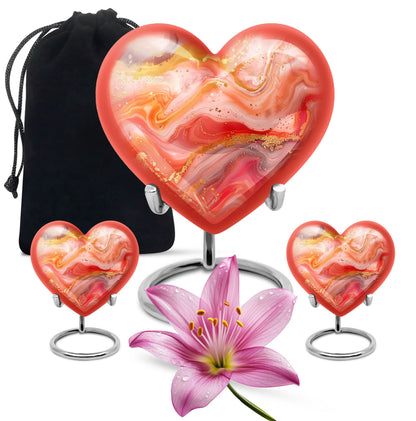 Abstract Heart Urn for adult female ashes