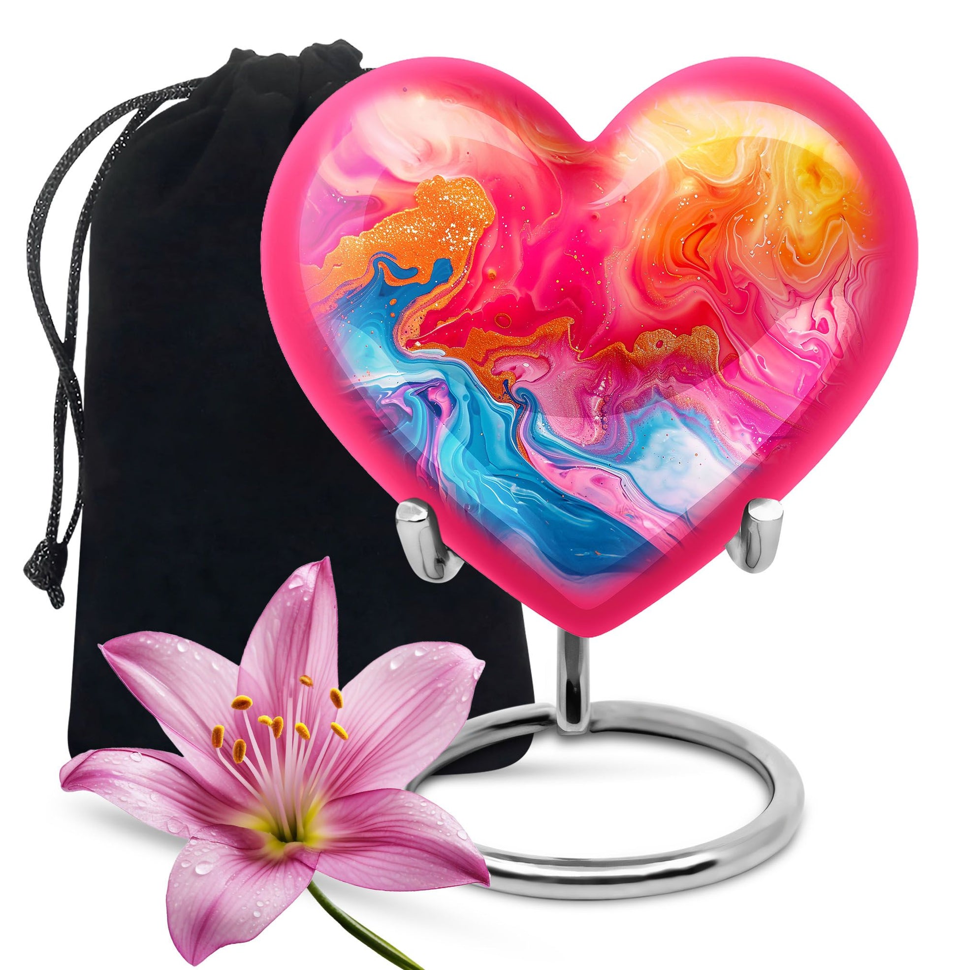 abstract heart urn for men