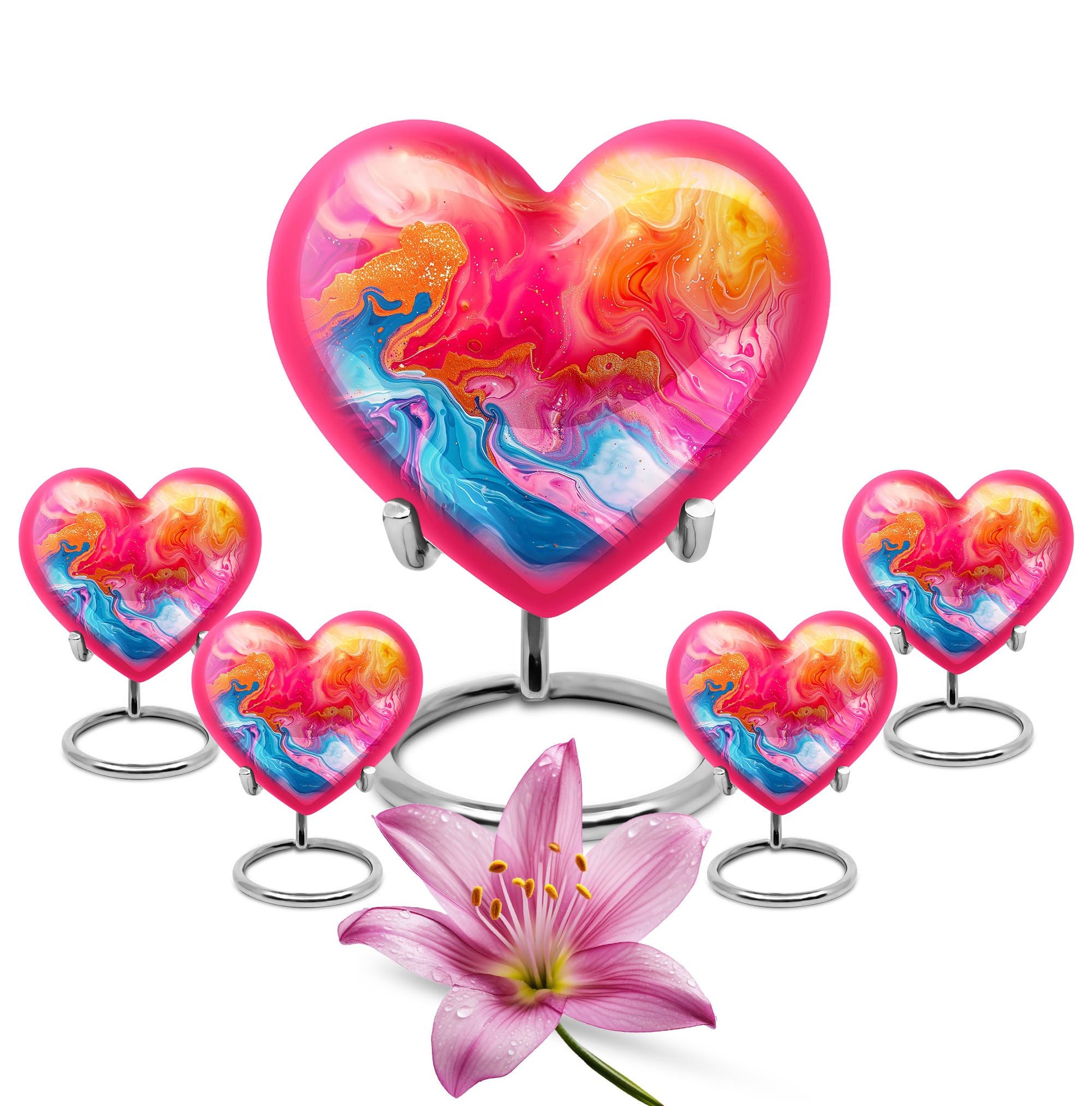 abstract heart urn for men
