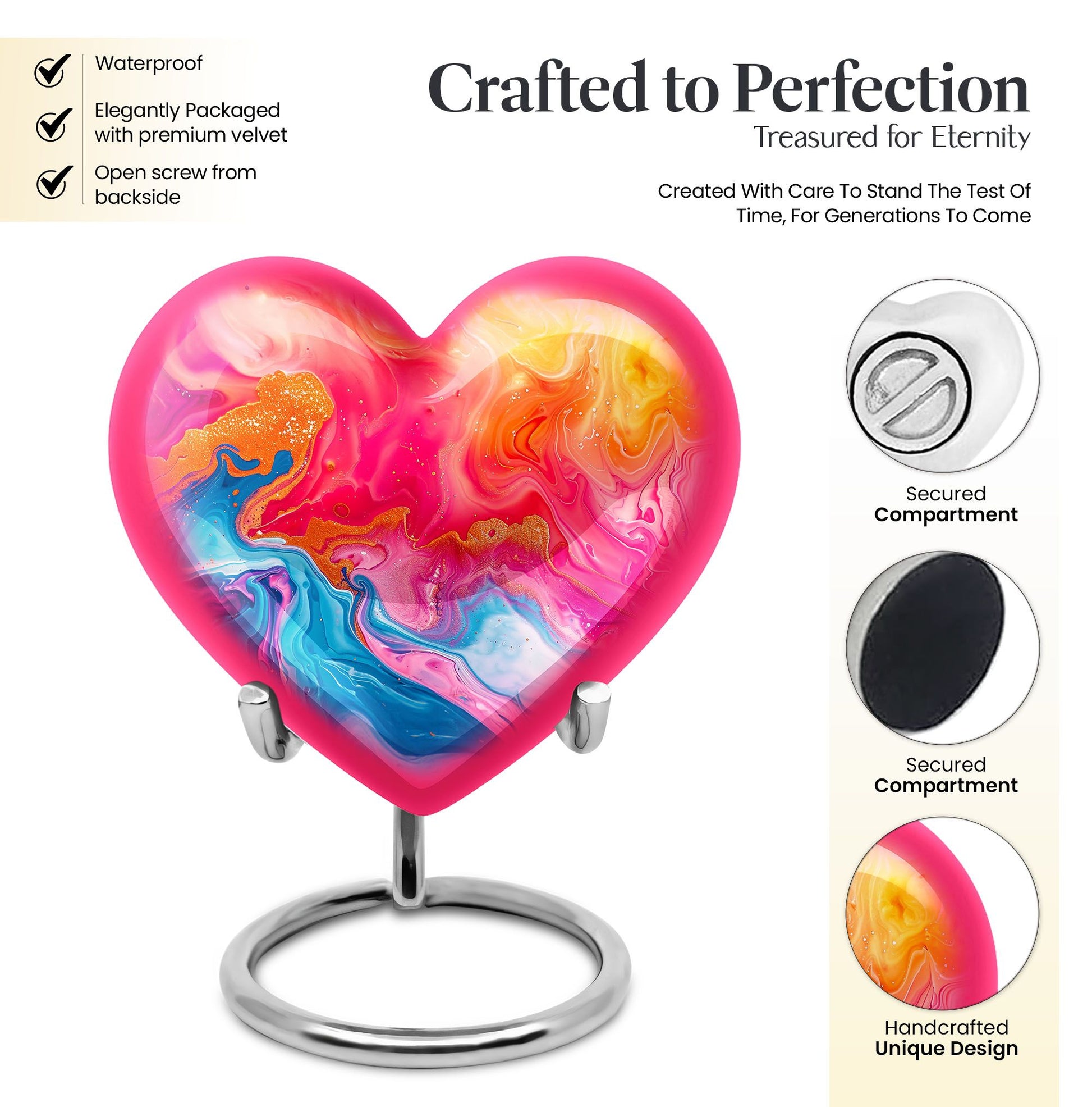 abstract heart urn for men