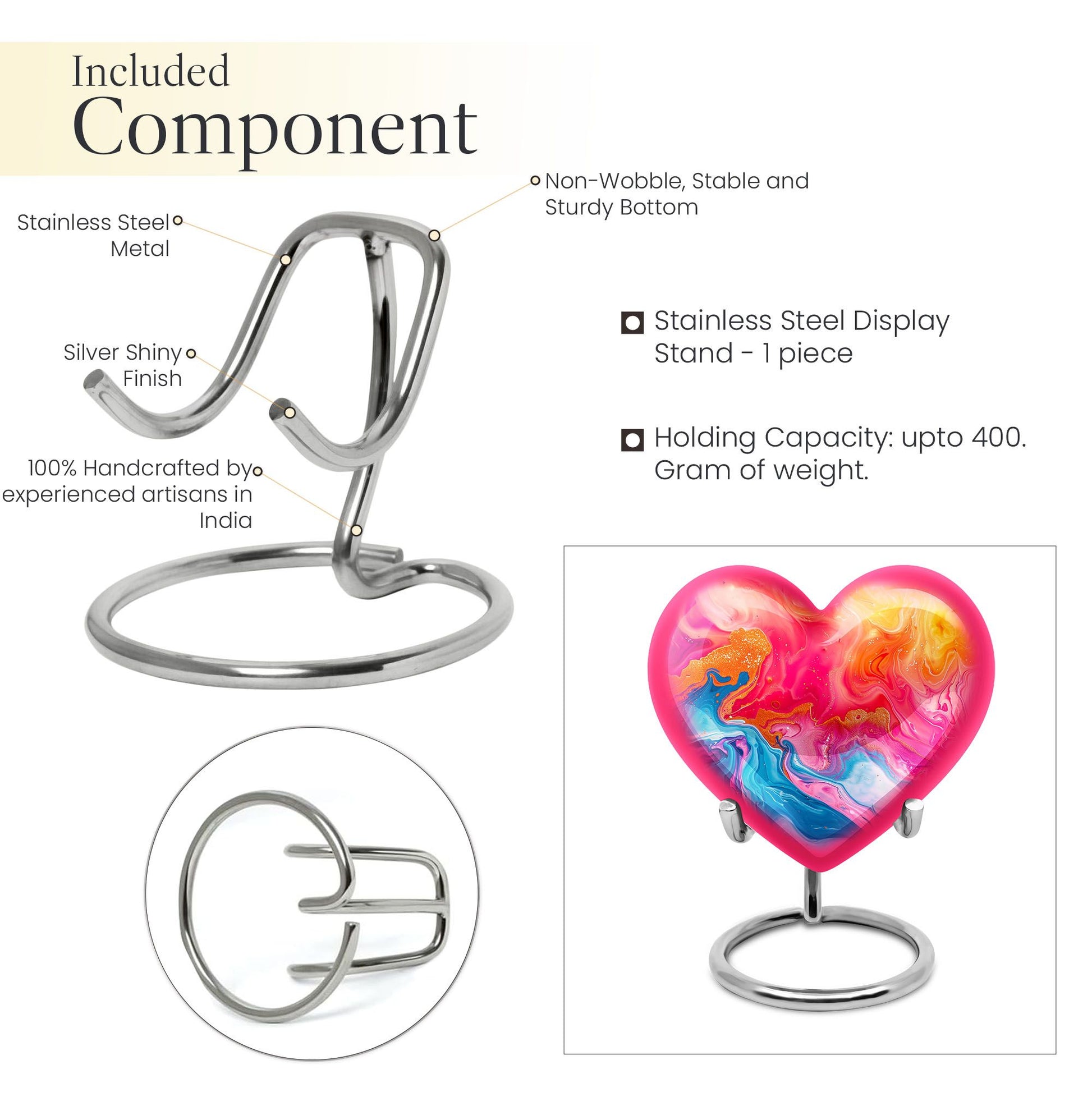 abstract heart urn for men
