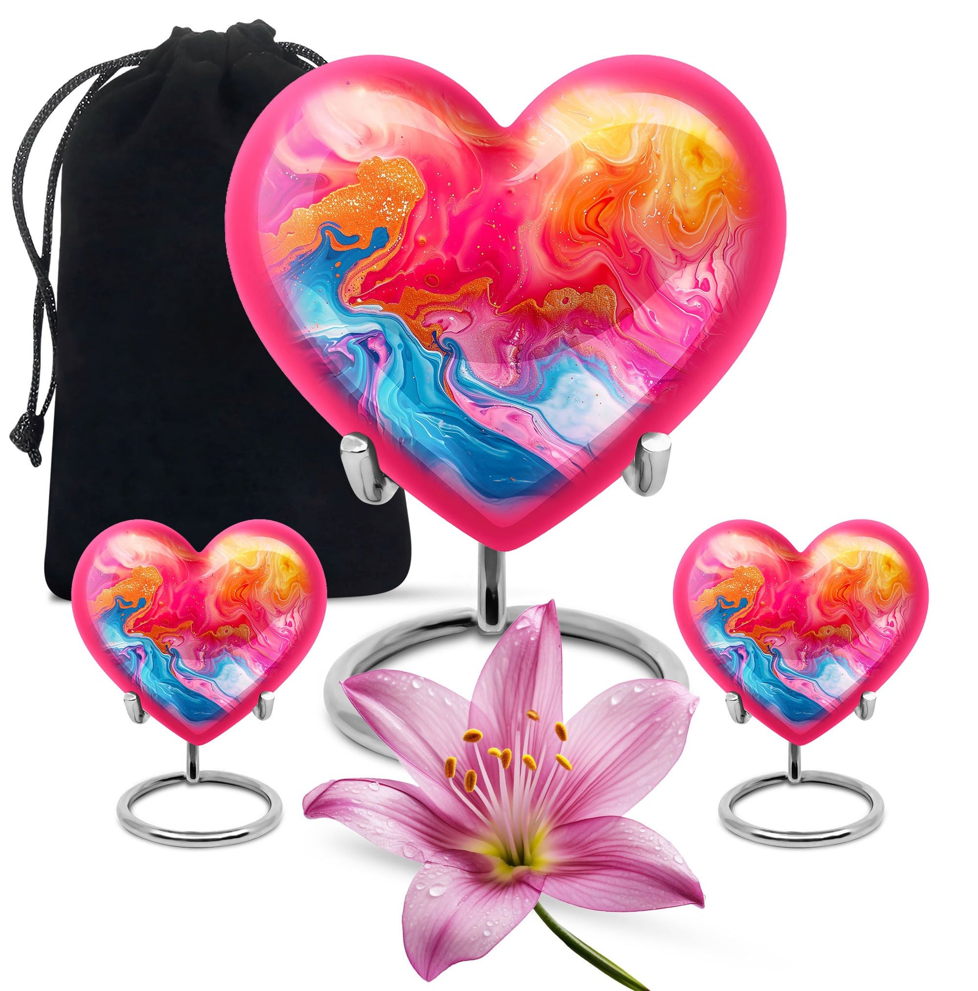 abstract heart urn for men