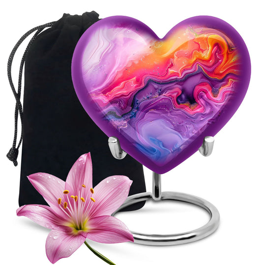 Abstract heart design large urn for ashes