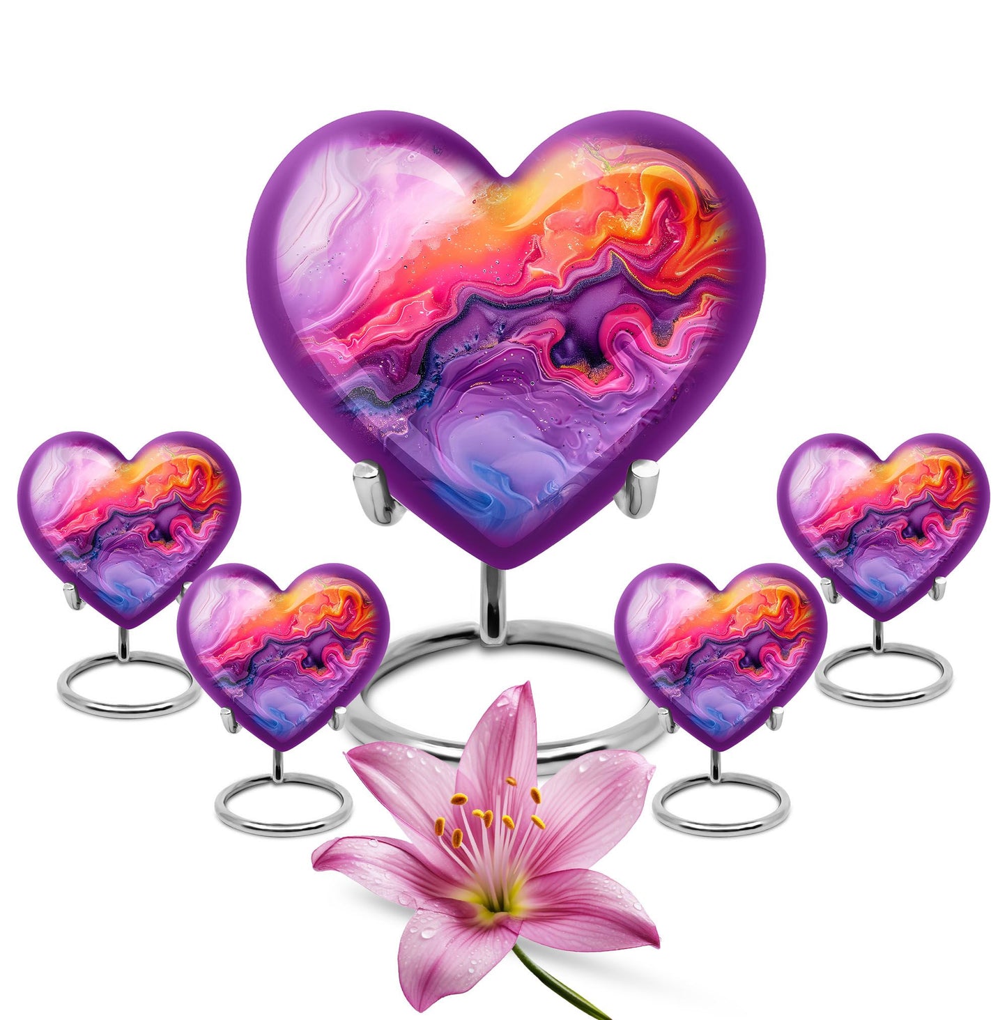Abstract heart design large urn for ashes