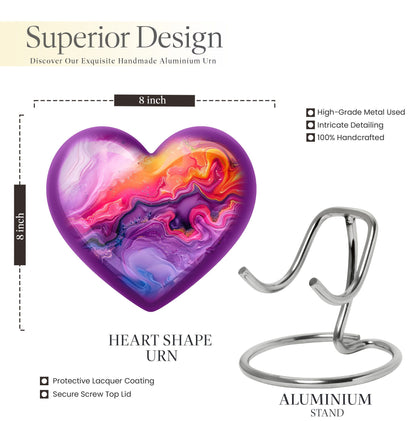 Abstract heart design large urn for ashes