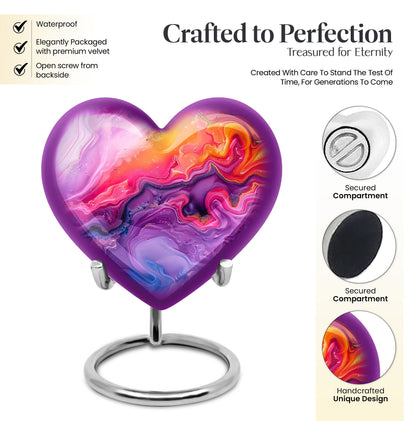 Abstract heart design large urn for ashes