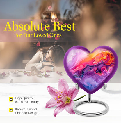 Abstract heart design large urn for ashes