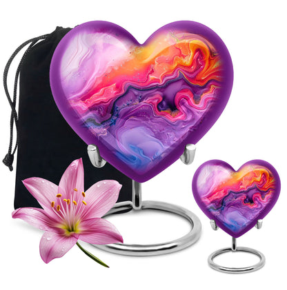 Abstract heart design large urn for ashes