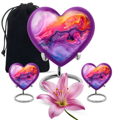 Abstract heart design large urn for ashes