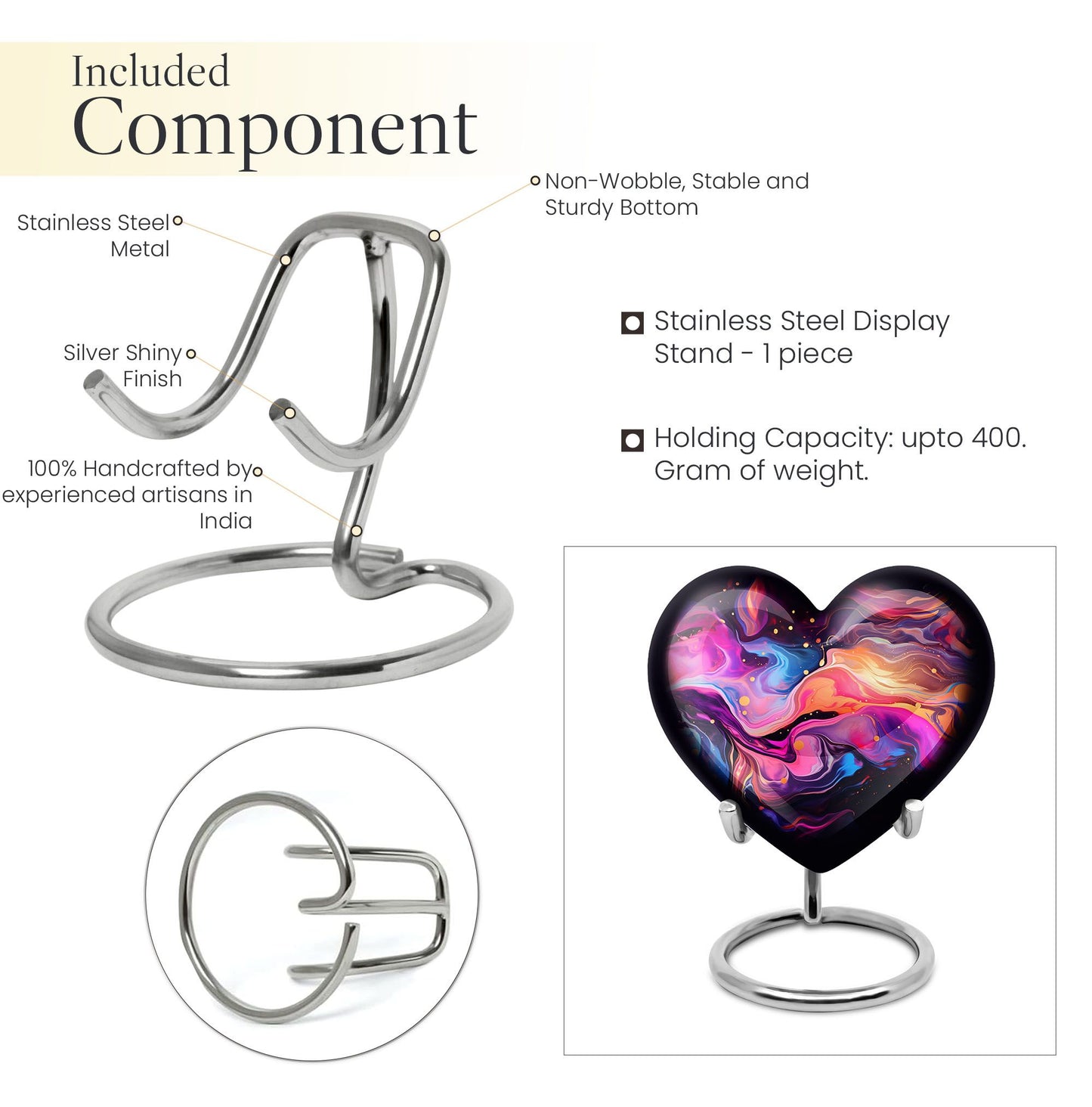 Abstract Heart Urn for adult male ashes