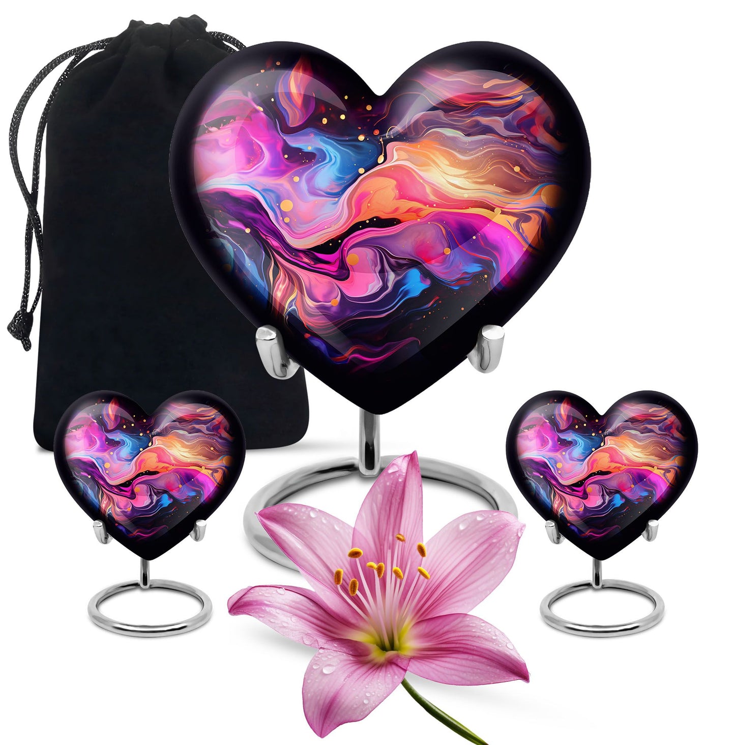Abstract Heart Urn for adult male ashes