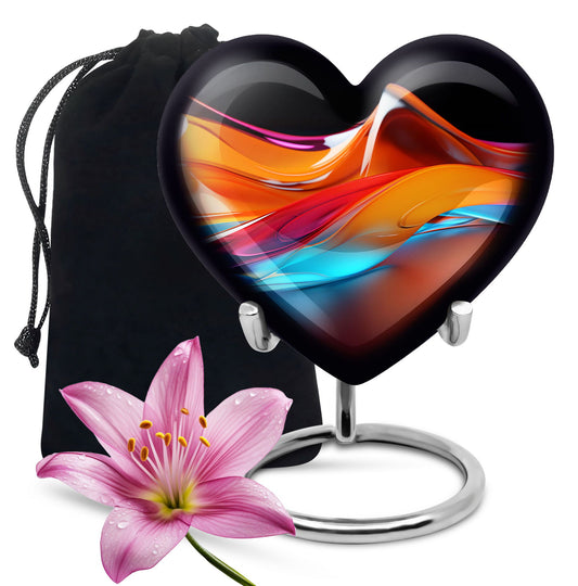 heart-shaped abstract urn for human ashes