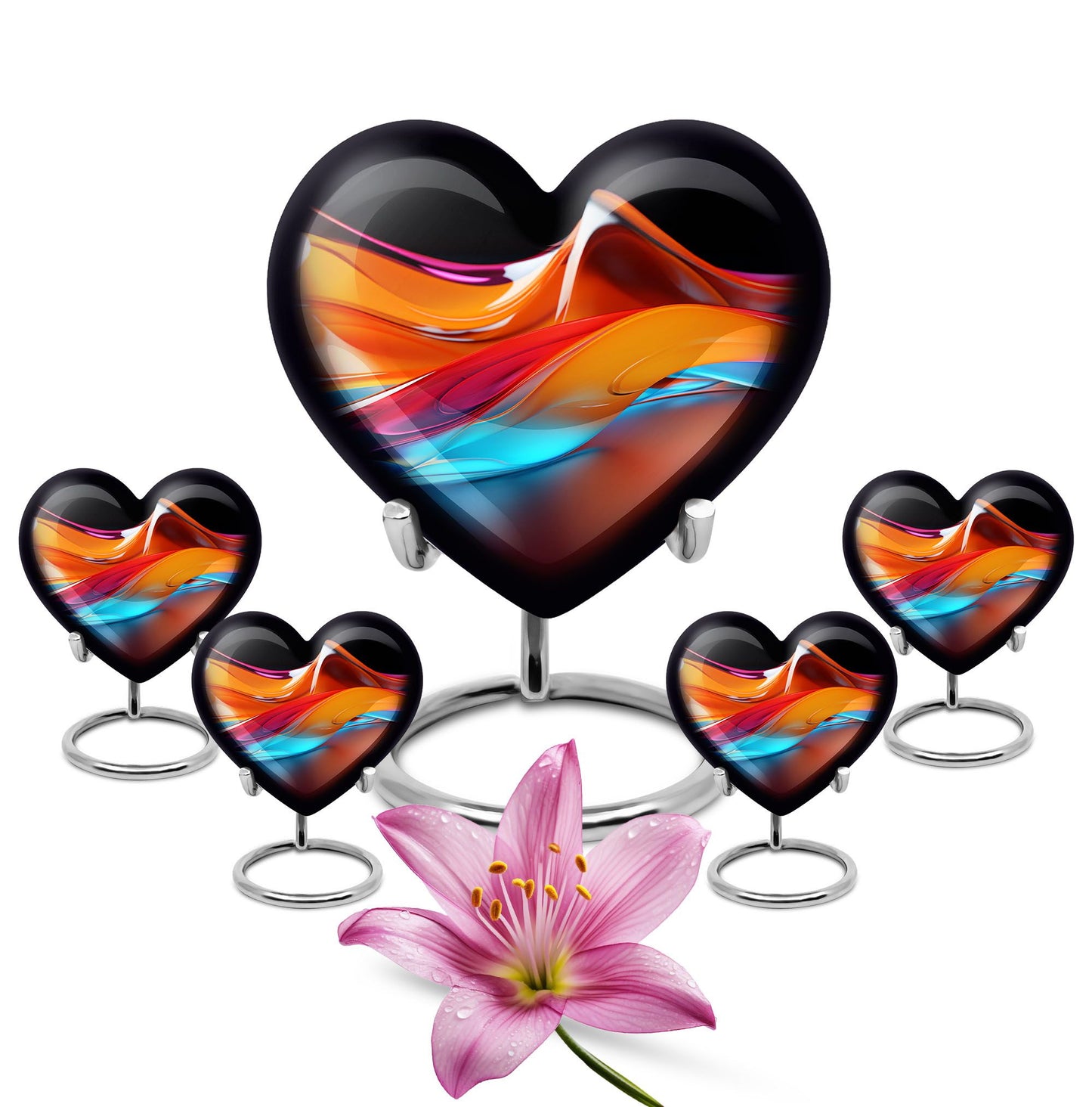 heart-shaped abstract urn for human ashes