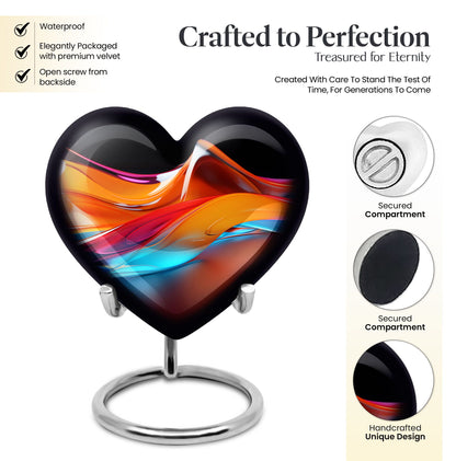 heart-shaped abstract urn for human ashes
