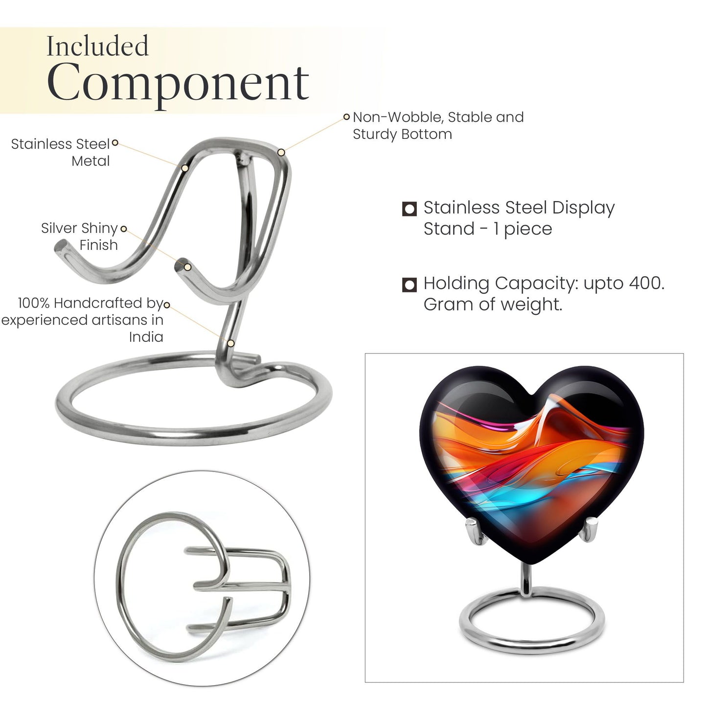 heart-shaped abstract urn for human ashes