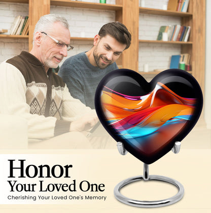 heart-shaped abstract urn for human ashes