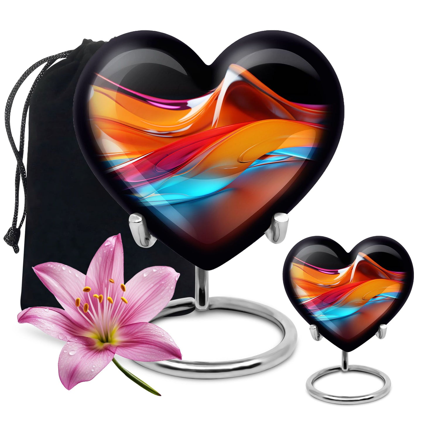 heart-shaped abstract urn for human ashes