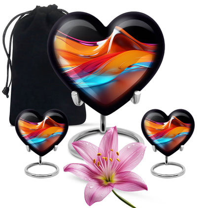 heart-shaped abstract urn for human ashes