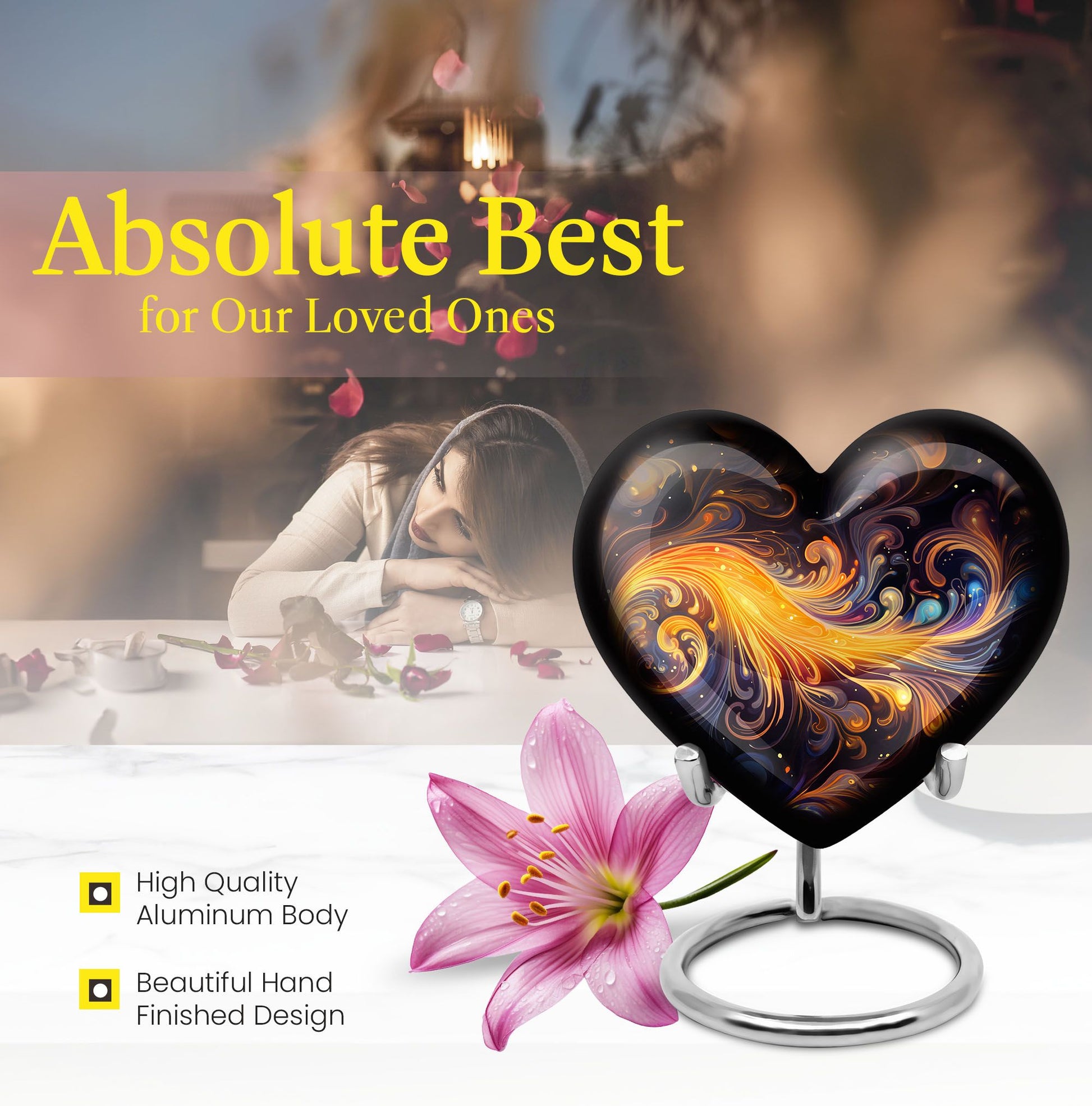 abstract heart-shaped urn