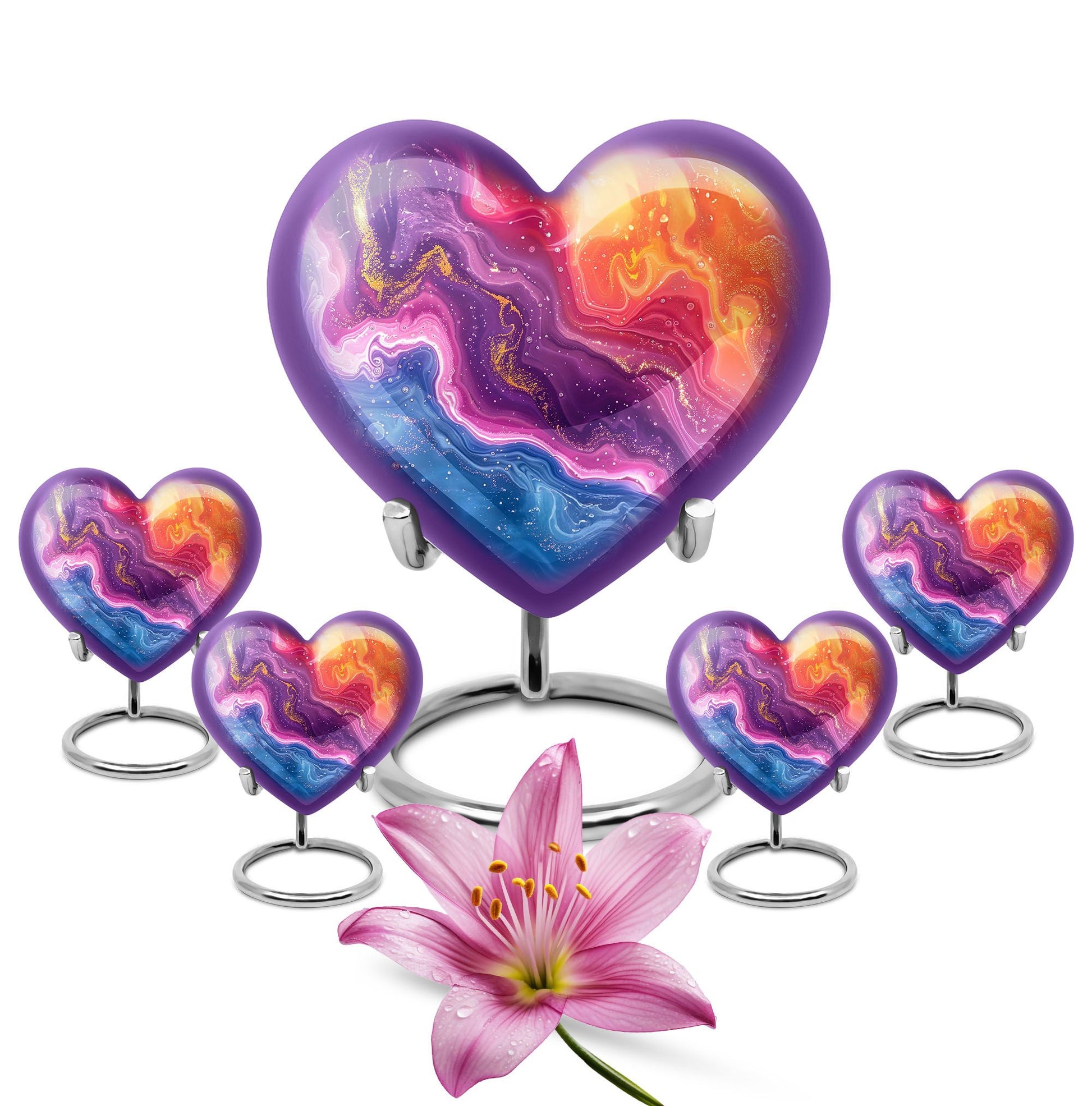 Abstract Heart Urn design cremation urn for human ashes