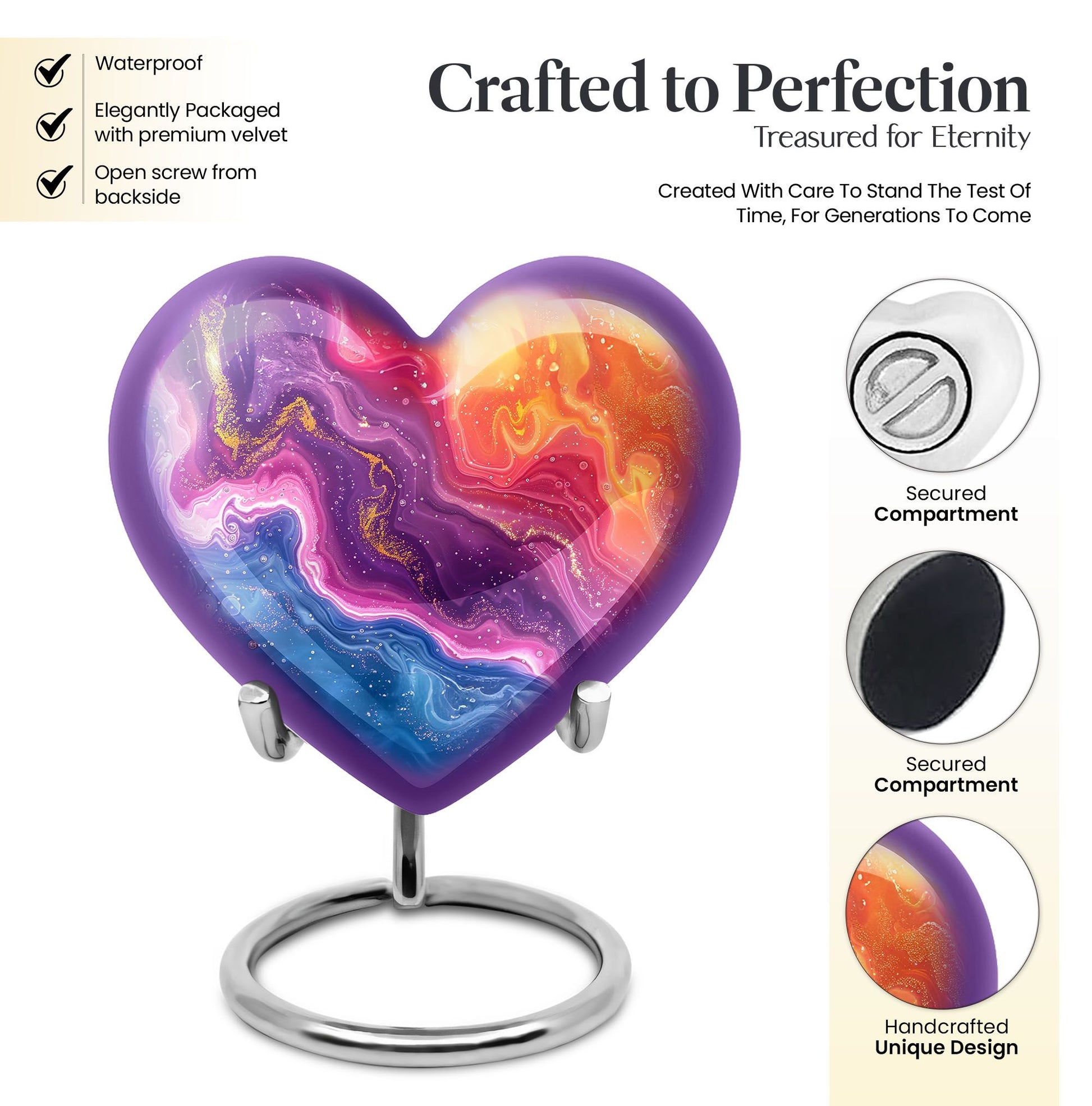Abstract Heart Urn design cremation urn for human ashes