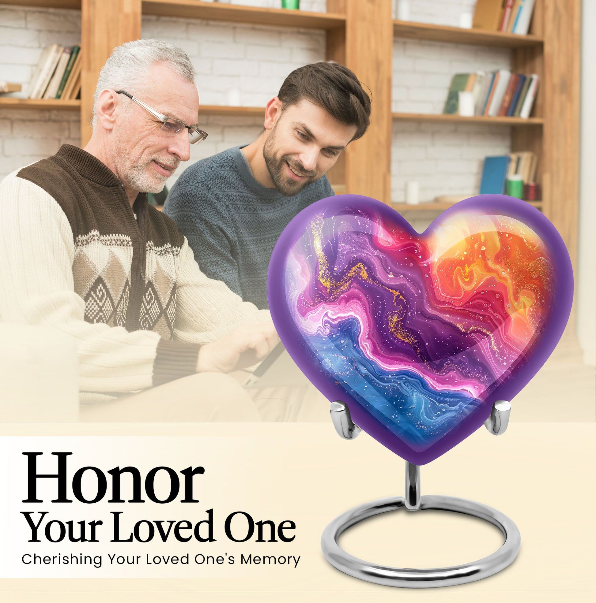 Abstract Heart Urn design cremation urn for human ashes