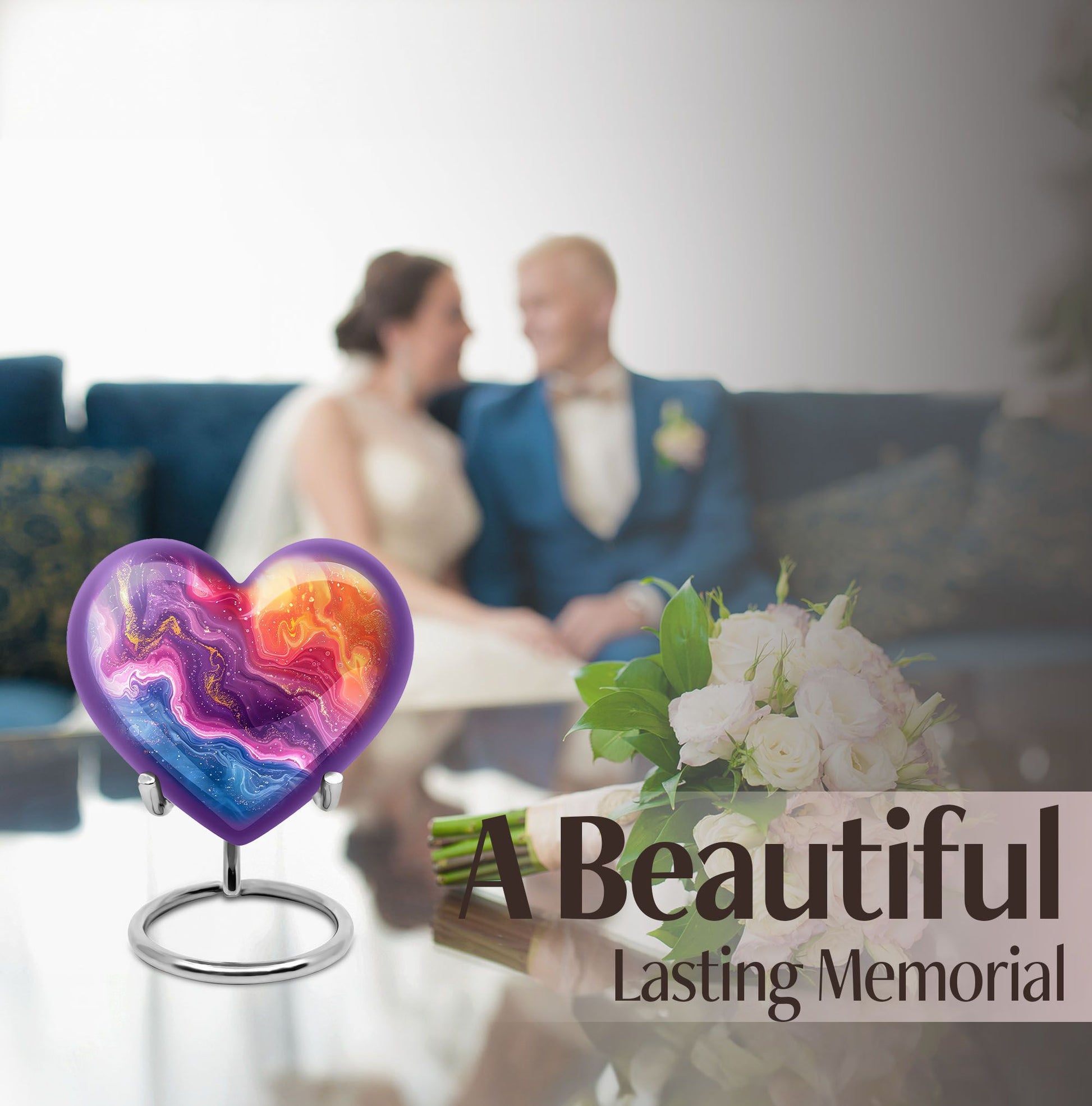 Abstract Heart Urn design cremation urn for human ashes