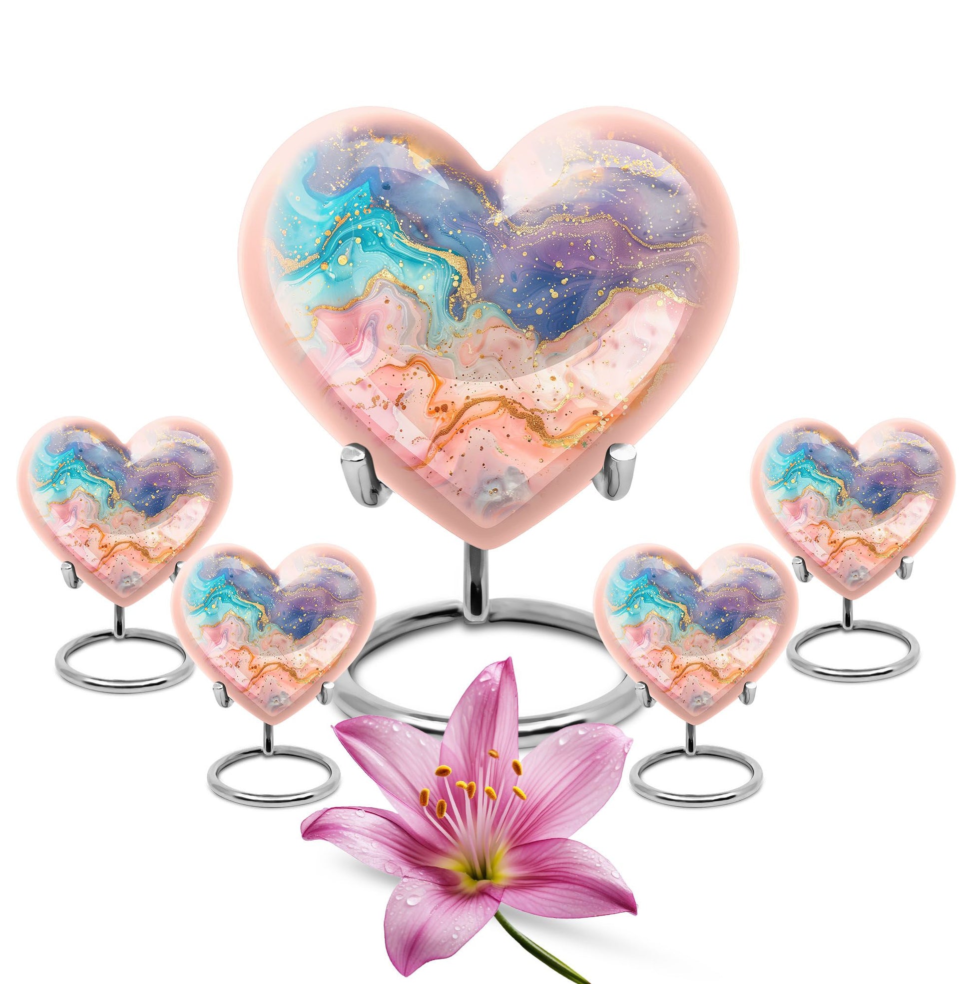 Abstract heart-shaped urn for funeral burial