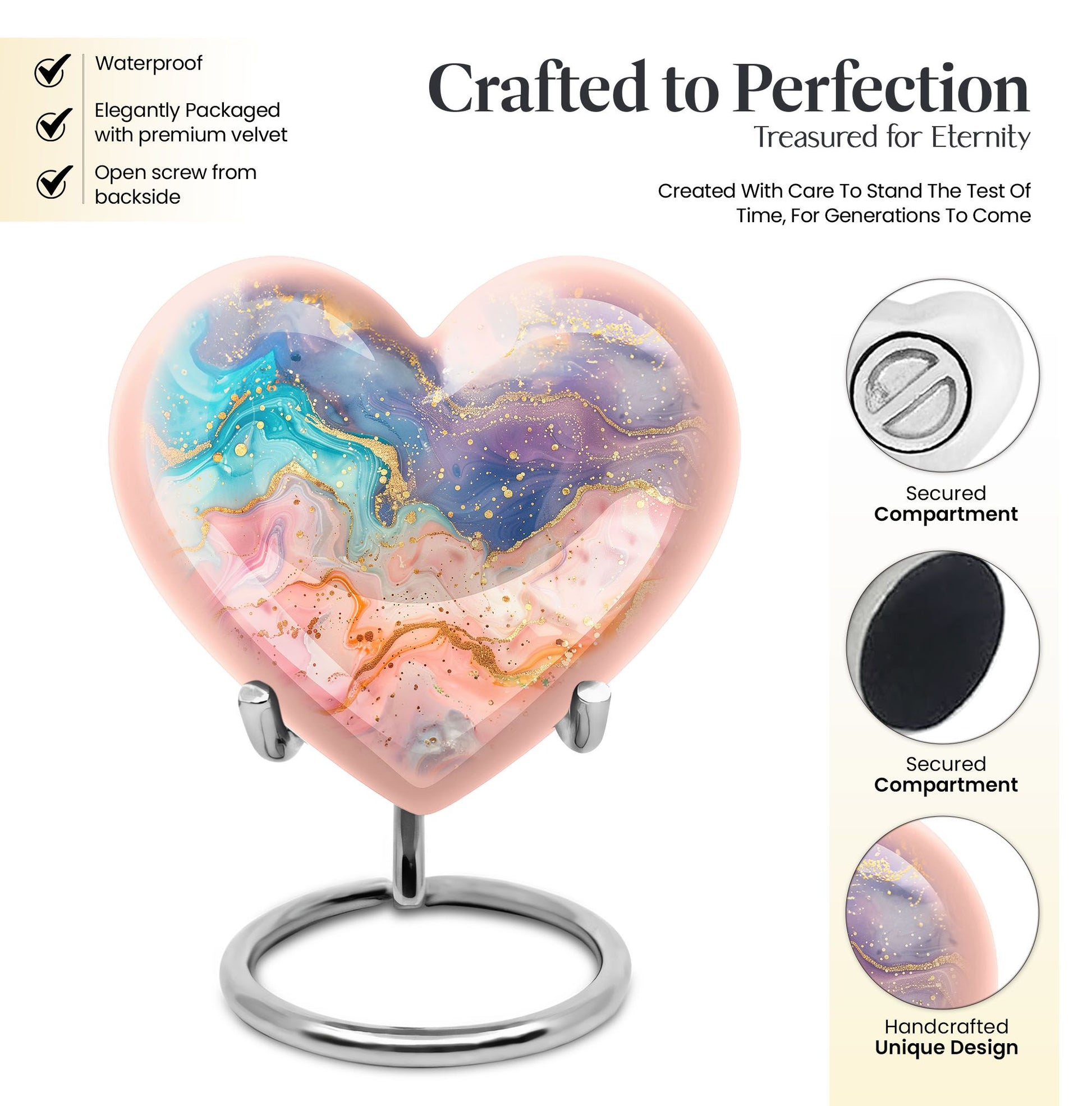 Abstract heart-shaped urn for funeral burial