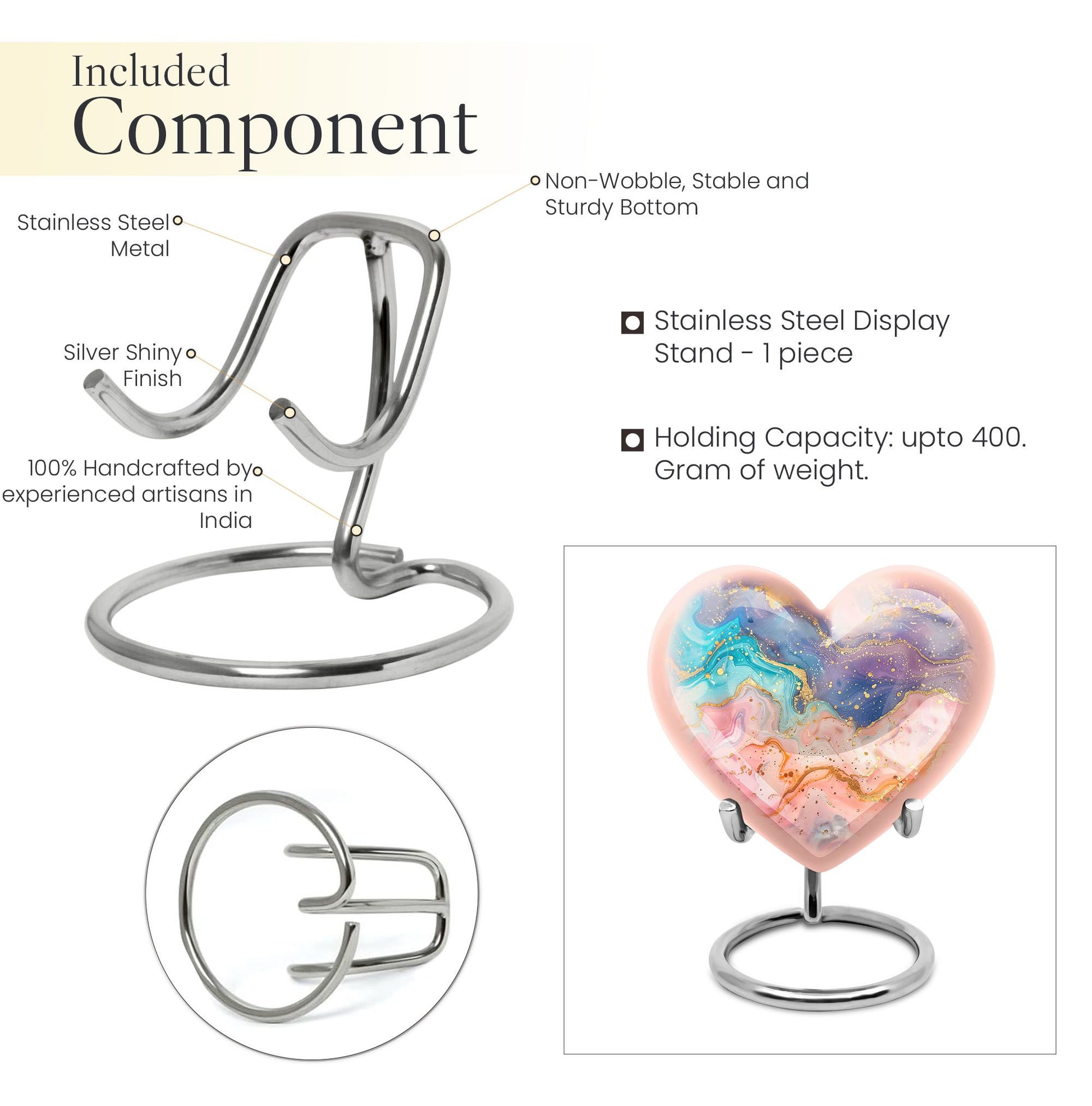 Abstract heart-shaped urn for funeral burial
