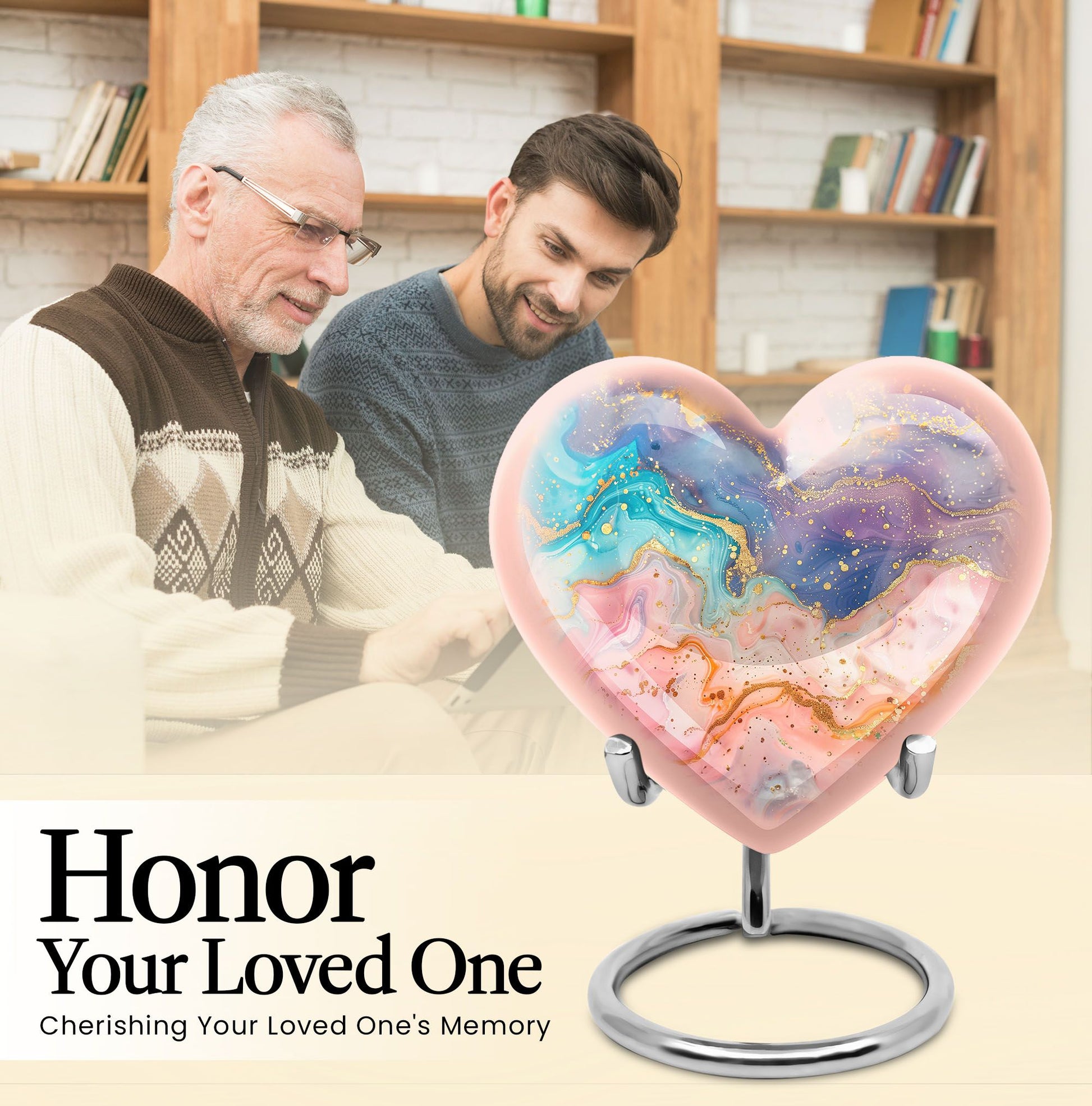 Abstract heart-shaped urn for funeral burial