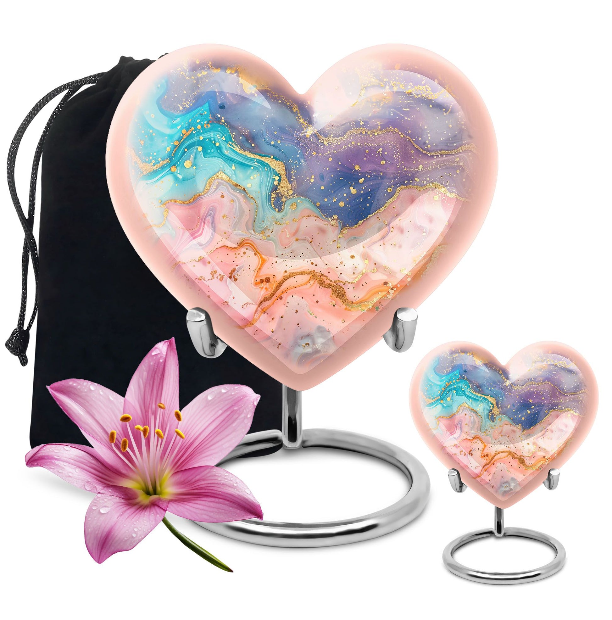 Abstract heart-shaped urn for funeral burial